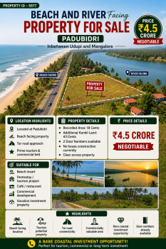 beach and river facing property for sale padubidri mangalore