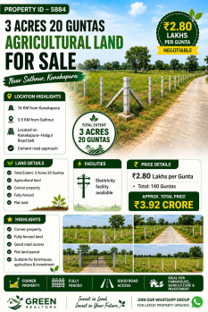 3.20 acres agricultural land for sale near sathnur kanakapura