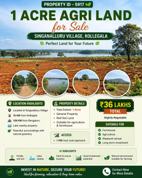 1 acre agri land for sale near kollegala