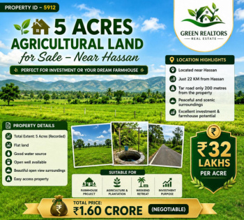5 acres agricultural land for sale near hassan