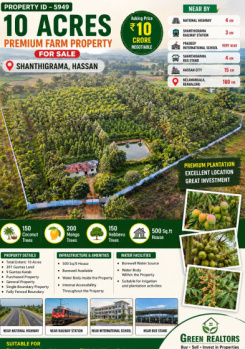 10 acres premium farmland for sale near shantigrama hassan
