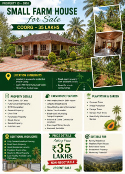 33 cents small farm house for sale near coorg