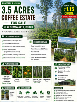 3.5 acres coeffe estate for sale near somwarpete coorg