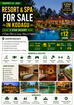 3 star resort and spa for sale near kushalnagara kodagu