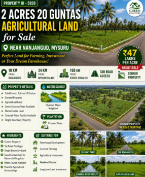 2.20 acres agricultural land for sale near nanjangudu