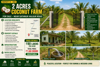 2 acres coconut farm for slae near halguru road mandya
