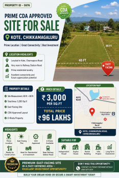 3200 sqft Prime cda site for sale kote chikkamagaluru
