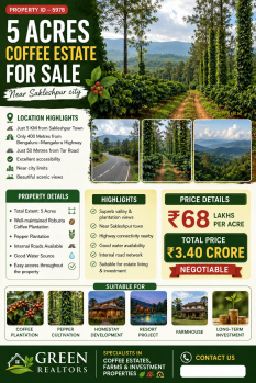 5 acres coeffe estate for slae near sakleshpura city