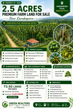 2.5 acres premium farmland for sale near kanakapura bangalore south