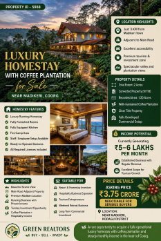 luxury homestay with coeffe plantation for sale near madikeri