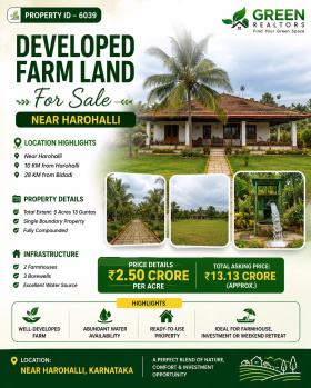 developed farm land for sale near harohalli