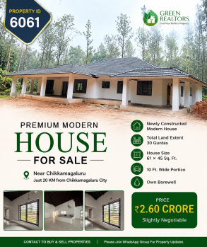 premium modern house with 20 guntas land for sale near chikkamagaluru