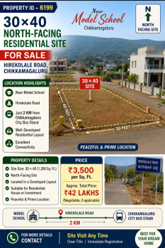 1200 sqft north facing property for sale hirekolale road chikkamagaluru