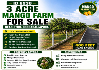 3 acres prime land for sale near strr doddaballapura