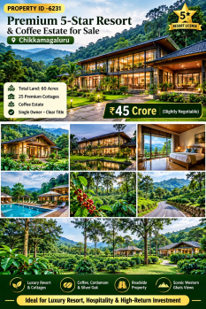 premium 5 star resort and coeffe estate for sale chikkamagaluru