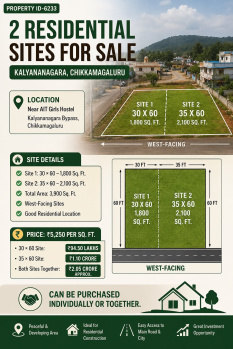 2 residential sites for sale kalyanaga chikkamagaluru