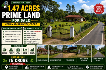 1.47 acres prime land for sale near madikeri city