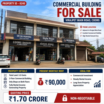 3.5 cents commercial building for sale near virapete road coorg