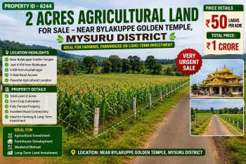2 acres agricultural land  for sale near mysore district