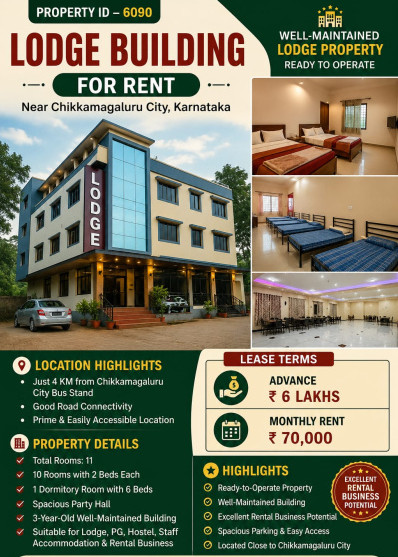 Lodge Building For Rent Near Chikkamagaluru City