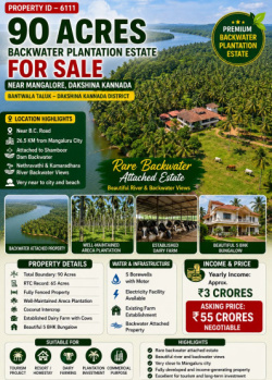 premium 90 acres backwater plantation for sale near mangalore for sale dakshina kannada