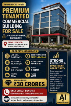 Office Space for Sale in JP Nagar 6th Phase, Bangalore (26162 Sq.ft.)
