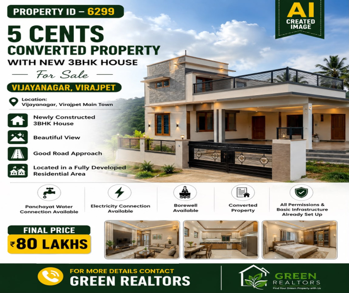 5 cents converted property for sale near virajpete kodagu