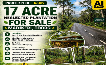 17 acres neglected land for sale near madikeri