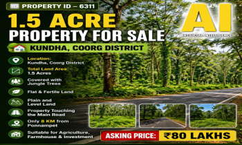 1.5 acres property for sale near coorg district