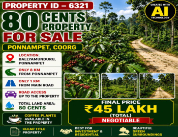 80 cents property for sale near coorg