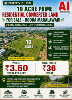 10 acres prime residential converted land for sale near harohalli