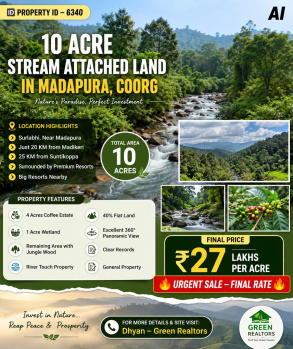 10 acres land for sale near madapura coorg