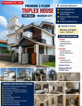 premium 3 FLOOR TRIPLEX house for sale near madikeri city