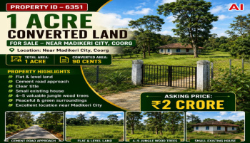 1 acre converted land for sale near madikeri city