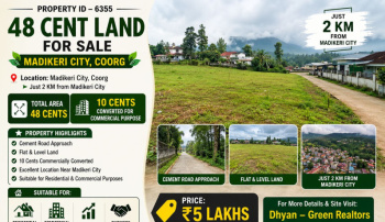 48 cents land for sale near madikeri city