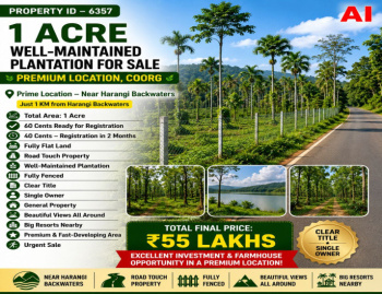 1 acre well maintained plantation for sale near coorg