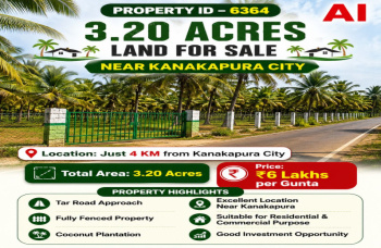 3.20 acres land for sale near kanakapura city