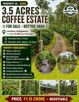 3.5 acres coeffe estate for sale near kottige hara