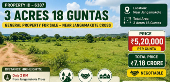 3 acres 18 guntas general property for sale near jangamakote cross