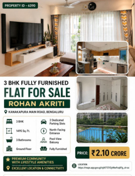 3bhk fully furnished flat for sale rohan akriti