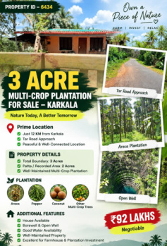 3 acres multi crop plantation for sale