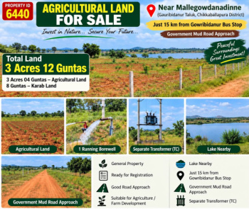 3 acres 12 guntas agricultural land for sale
