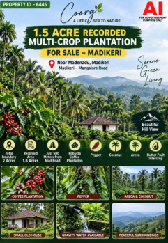 1.5 acres recored multi crop plantation for sale