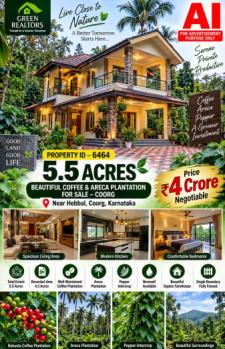 5.5. acres beautiful coeffe and areca plantation for sale