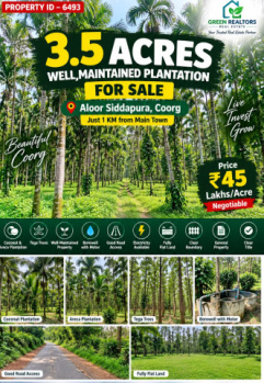 3.5 acres well maintained plantation for sale