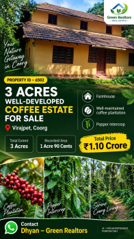 3 acres well developed coeffe estate for sale