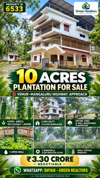 10 acres well maintained coeffe  estate  for sale