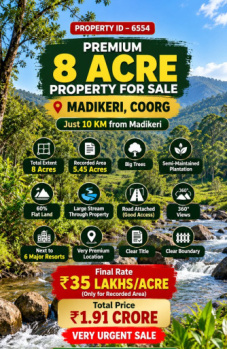 Agricultural/Farm Land for Sale in Madikeri, Kodagu (8 Acre)