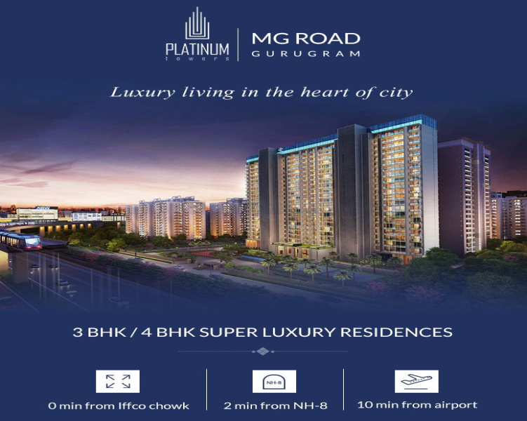 3 BHK Flats & Apartments for Sale in MG Road, Gurgaon (1591 Sq.ft.)