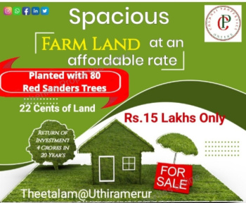 9600 Sq.ft. Agricultural/Farm Land for Sale in Uthiramerur, Kanchipuram
